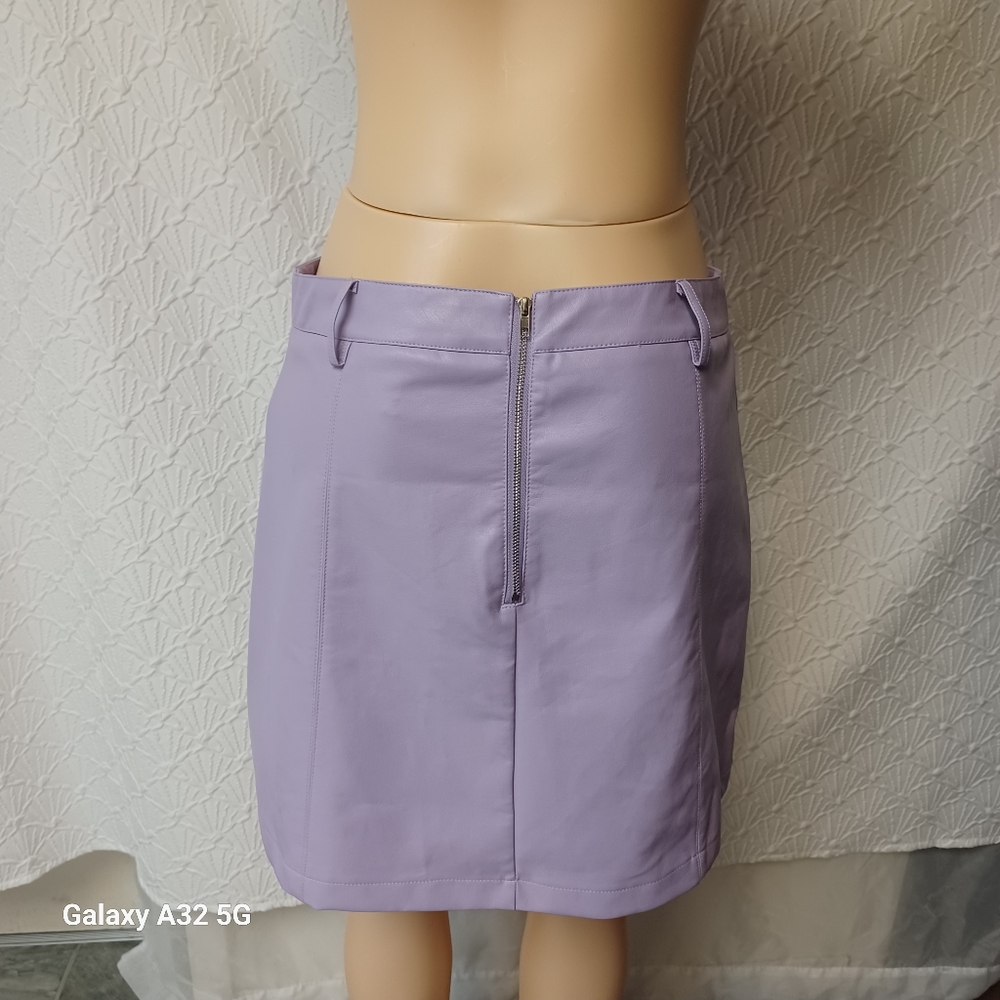 Miami For Francesca.s Size L Purple A-Line Mini Skirt with Slit - Picture 5 of 13